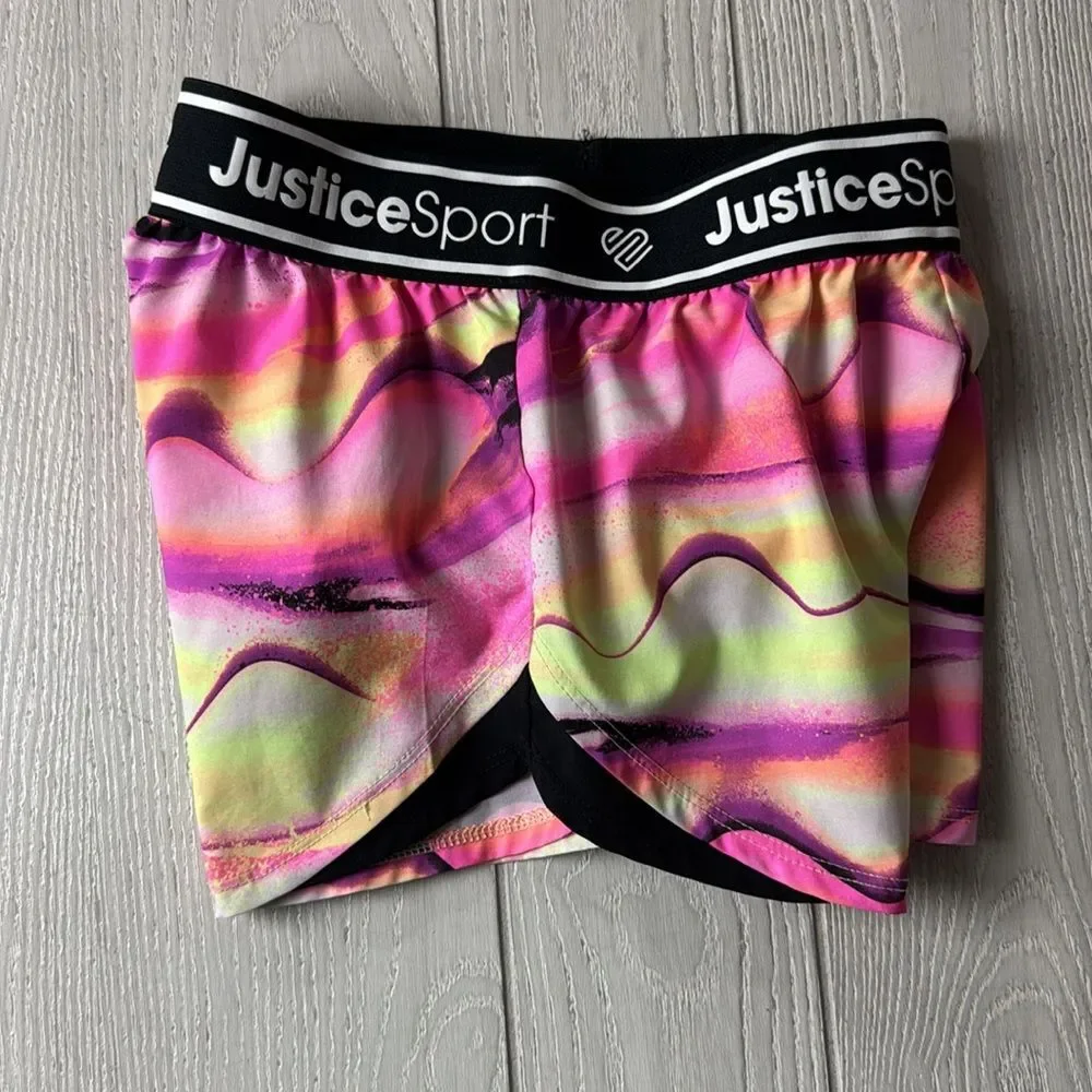 Girls Justice running shorts size 7/8, girls sports shorts, athletic
